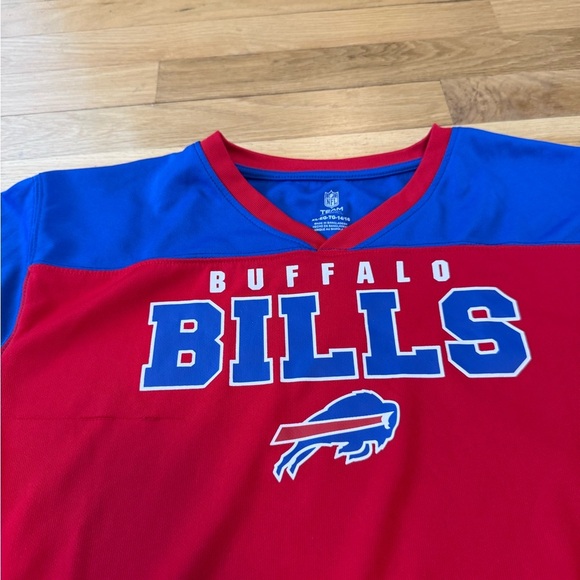 NFL Team Apparel Buffalo Bills Youth XL (14/16) Jersey Style T-Shirt Red Blue - Picture 2 of 7